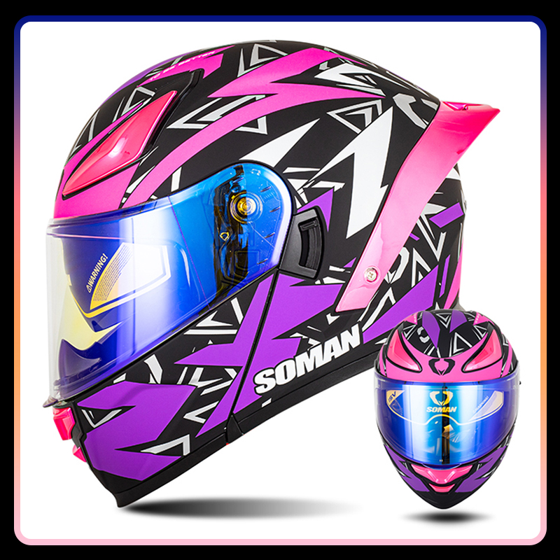 Modular Flip Up Motorcycle Helmet Dot Approved - خوذة دراجة نارية كاملة الوجه معتمدة