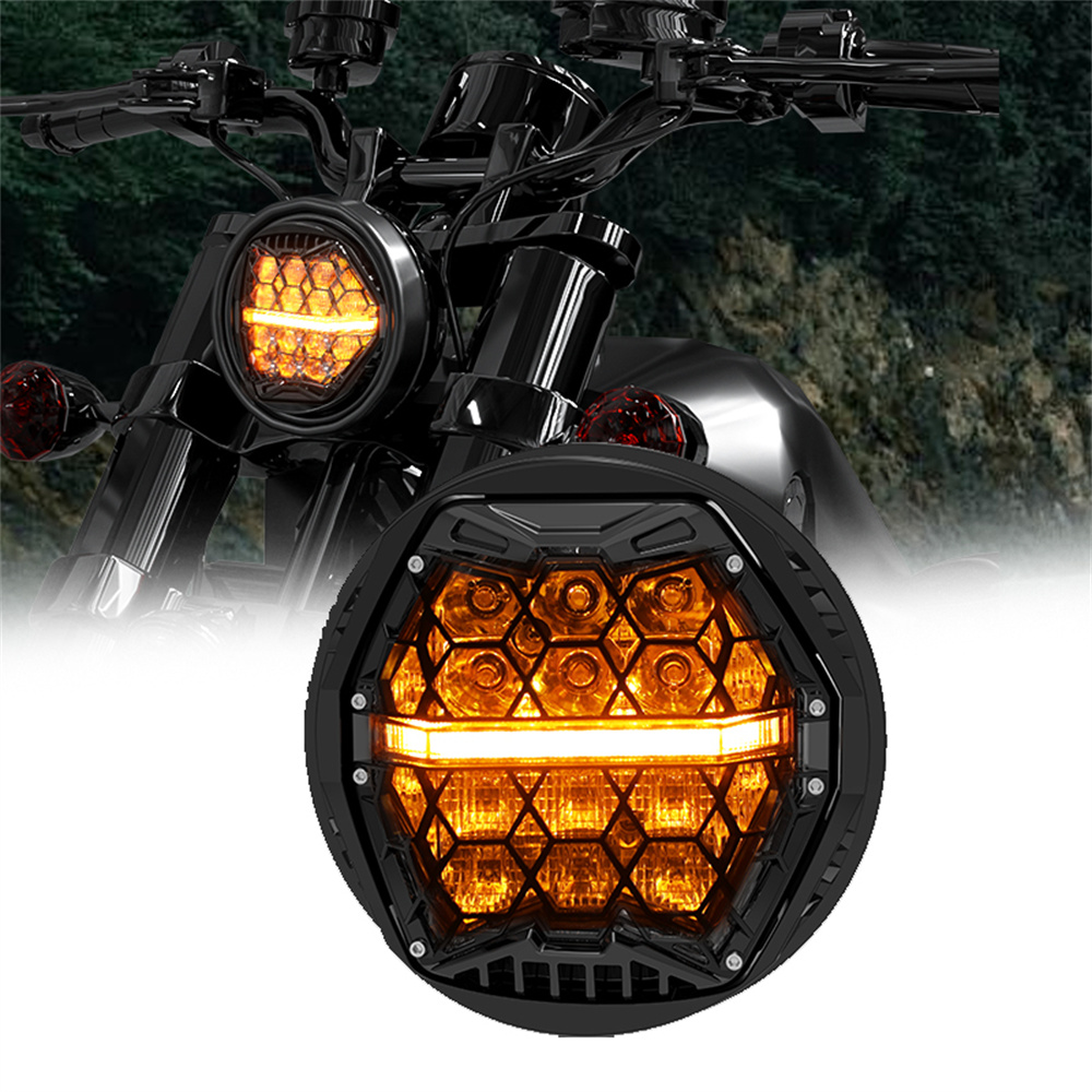 Universal Motorcycle Led Headlight Projector - مصباح أمامي LED مستدير 5.75 بوصة