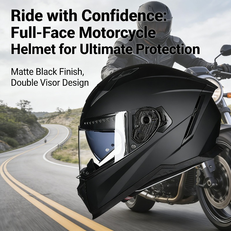 Full Face Motorcycle Helmet With Bluetooth - خوذة دراجة نارية كاملة الوجه معتمدة