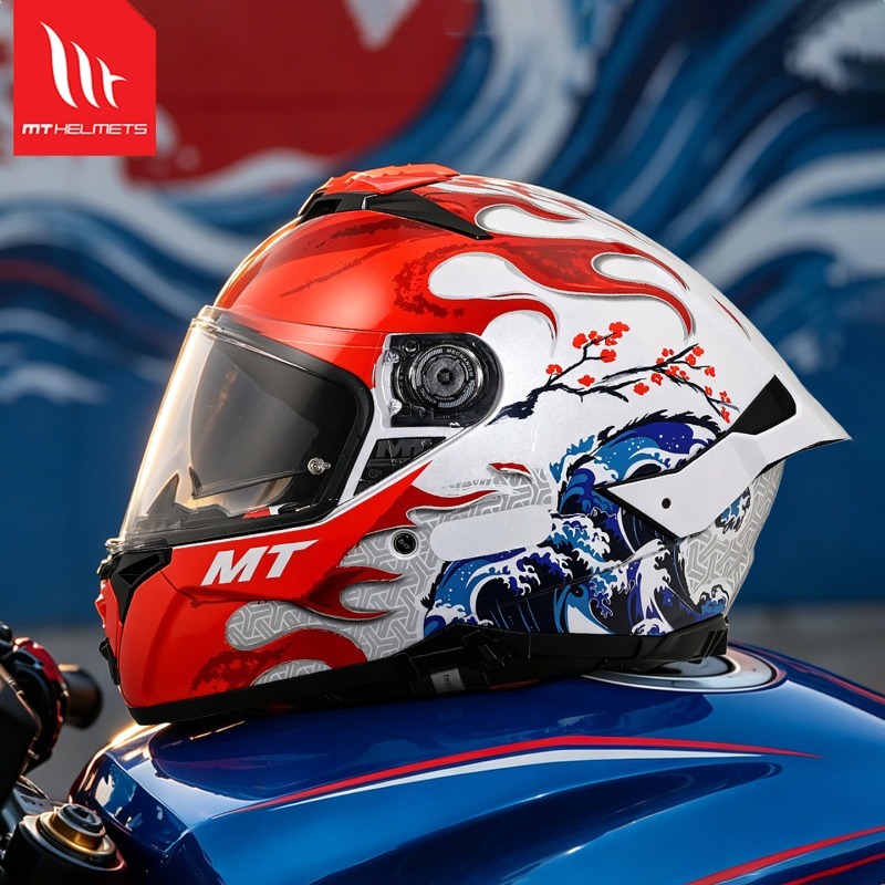 Dual Visor Motorcycle Racing Helmet - خوذة دراجات نارية جديدة MT Thunder