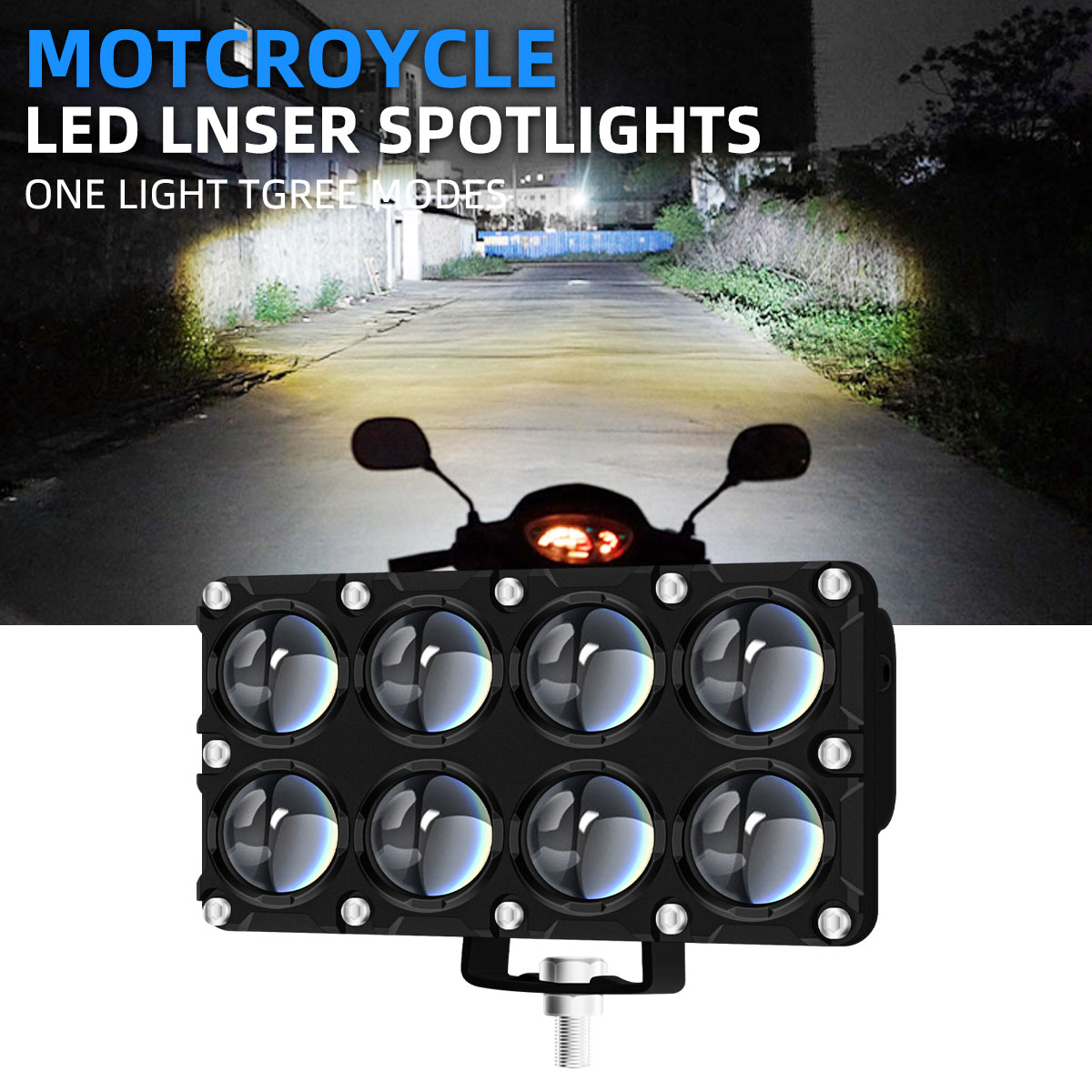 Universal Motorcycle Led Headlight Projector - مصباح إضاءة إضافي للدراجات النارية بـ