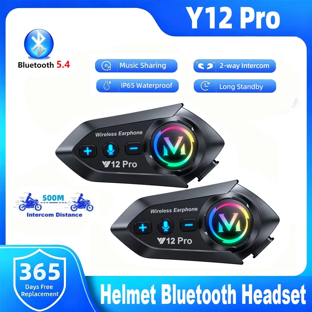 Full Face Motorcycle Helmet With Bluetooth - خوذة دراجة نارية Y12 Pro مع