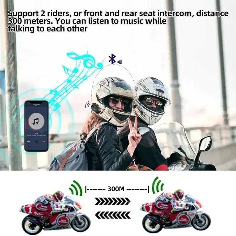 سماعة رأس للدراجات النارية مع  - مراجعة Universal Motorcycle Helmet Intercom Headset وسعره