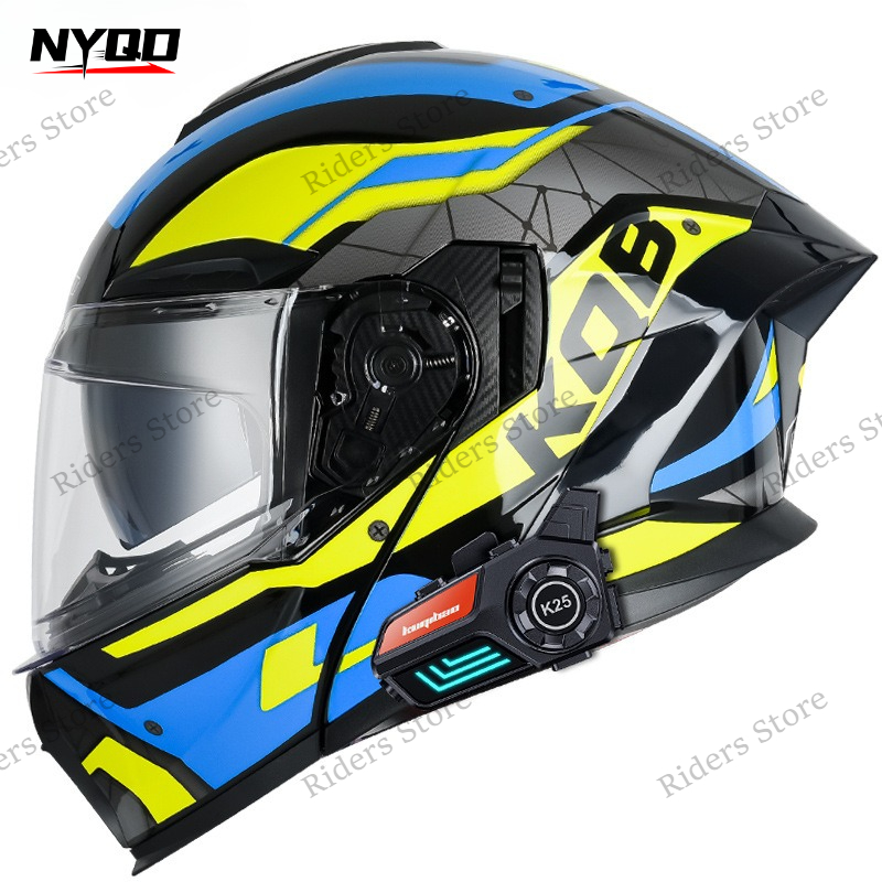 خوذة دراجة نارية معتمدة 3C قاب - مراجعة Full Face Motorcycle Helmet With Bluetooth وسعره