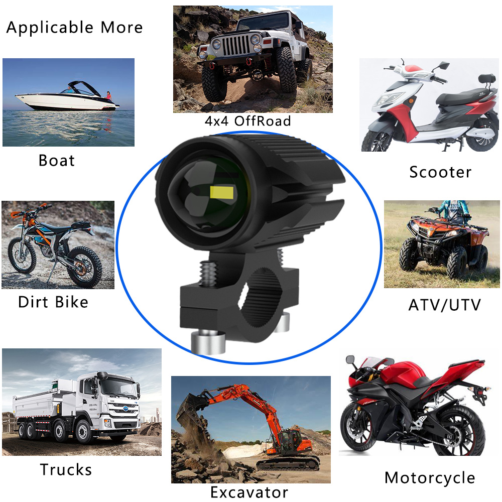 إضافية Led المصابيح الأمامية ل - مراجعة Universal Motorcycle Led Headlight Projector وسعره