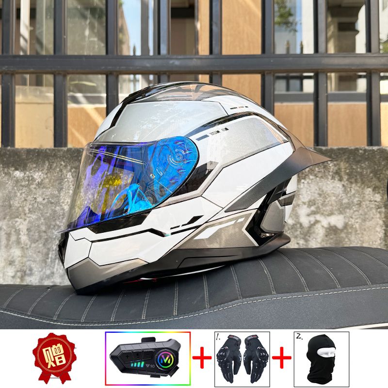 خوذة دراجة نارية ORZ بتقنية ال - مراجعة Full Face Motorcycle Helmet With Bluetooth وسعره
