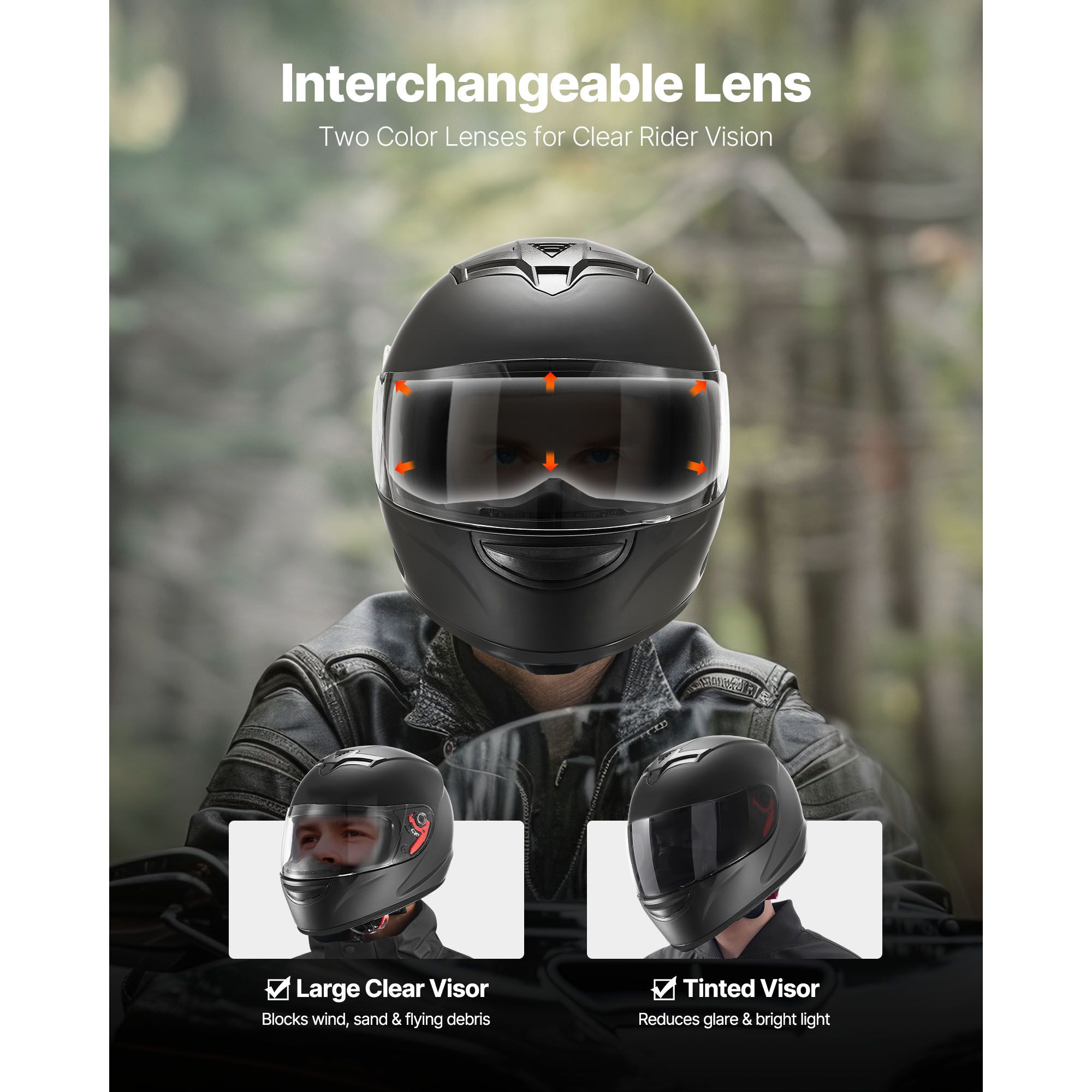 خوذة دراجة نارية، كاملة الوجه، - مراجعة Dual Visor Motorcycle Racing Helmet وسعره