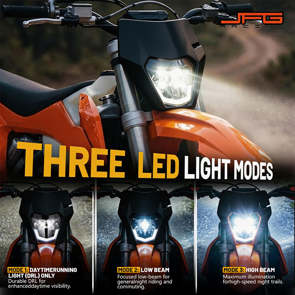 مصباح أمامي LED بخمسة مصابيح ع - مراجعة Universal Motorcycle Led Headlight Projector وسعره