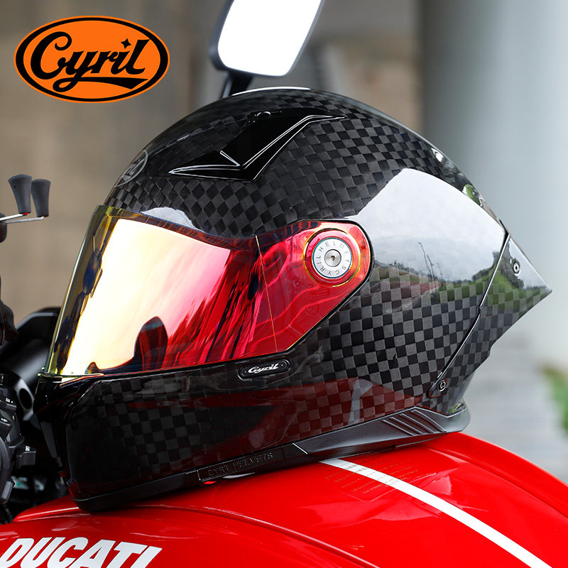 خوذة دراجة نارية كاملة الوجه م - مراجعة Carbon Fiber Lightweight Motorcycle Helmet وسعره