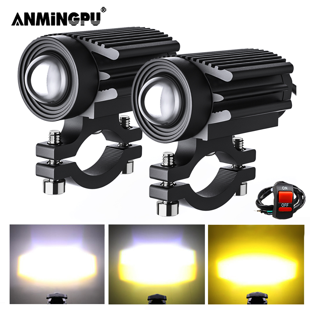دراجة نارية LED ضوء دراجة ناري - مراجعة Universal Motorcycle Led Headlight Projector وسعره