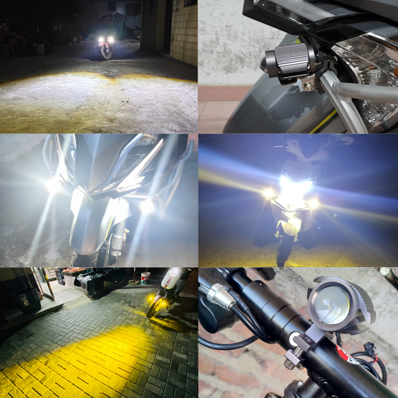 دراجة نارية LED ضوء دراجة ناري - مراجعة Universal Motorcycle Led Headlight Projector وسعره