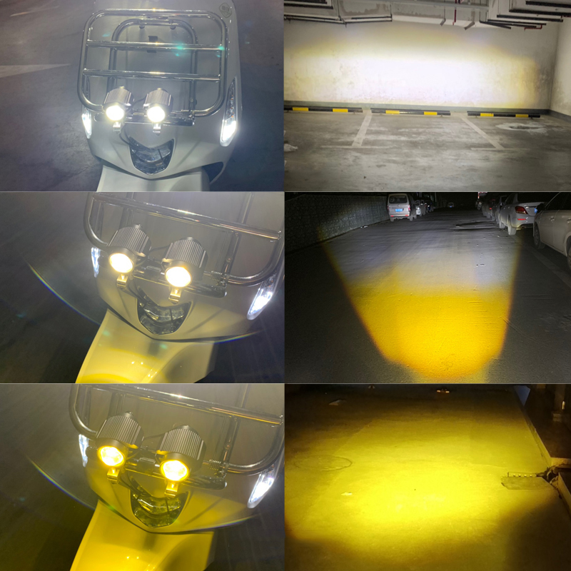 دراجة نارية LED ضوء دراجة ناري - مراجعة Universal Motorcycle Led Headlight Projector وسعره