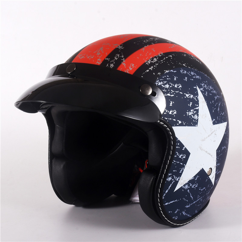نصف الوجه خوذة دراجة نارية خمر - مراجعة Vintage Open Face Retro Helmet وسعره