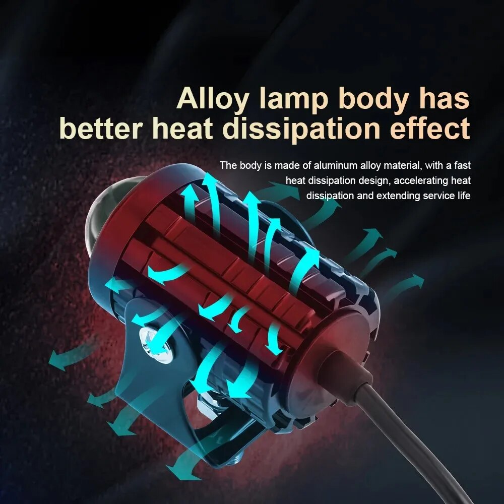 1/2 قطعة العالمي للدراجات النا - مراجعة Universal Motorcycle Led Headlight Projector وسعره