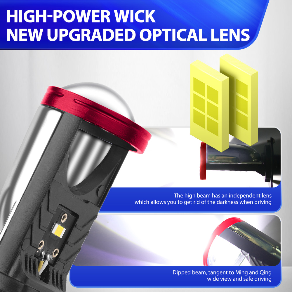 عدسة بروجتر مصباح أمامي ليد لل - مراجعة Universal Motorcycle Led Headlight Projector وسعره