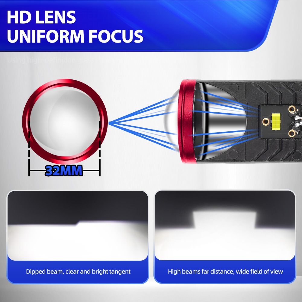عدسة بروجتر مصباح أمامي ليد لل - مراجعة Universal Motorcycle Led Headlight Projector وسعره