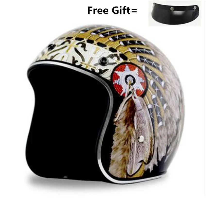 خوذة دراجة نارية سوداء عتيقة م - مراجعة Vintage Open Face Retro Helmet وسعره