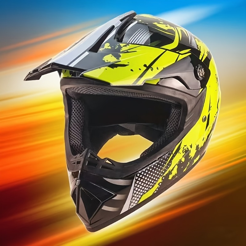 طقم خوذة دراجات نارية للطرق ال - مراجعة Off Road Motocross Helmet Goggles Set وسعره