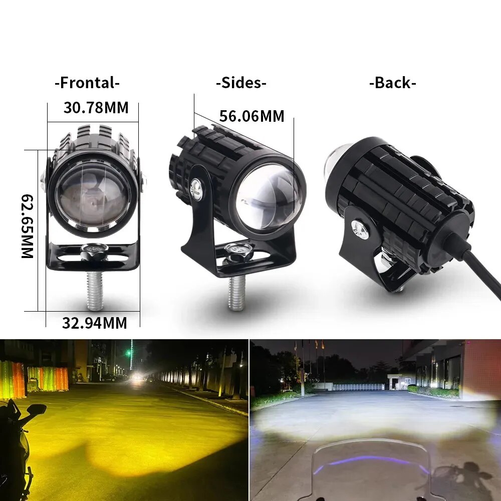 مصباح أمامي LED عالمي للدراجات - مراجعة Universal Motorcycle Led Headlight Projector وسعره