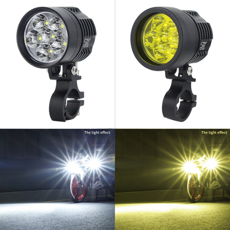 مصباح أمامي LED للدراجات النار - مراجعة Universal Motorcycle Led Headlight Projector وسعره