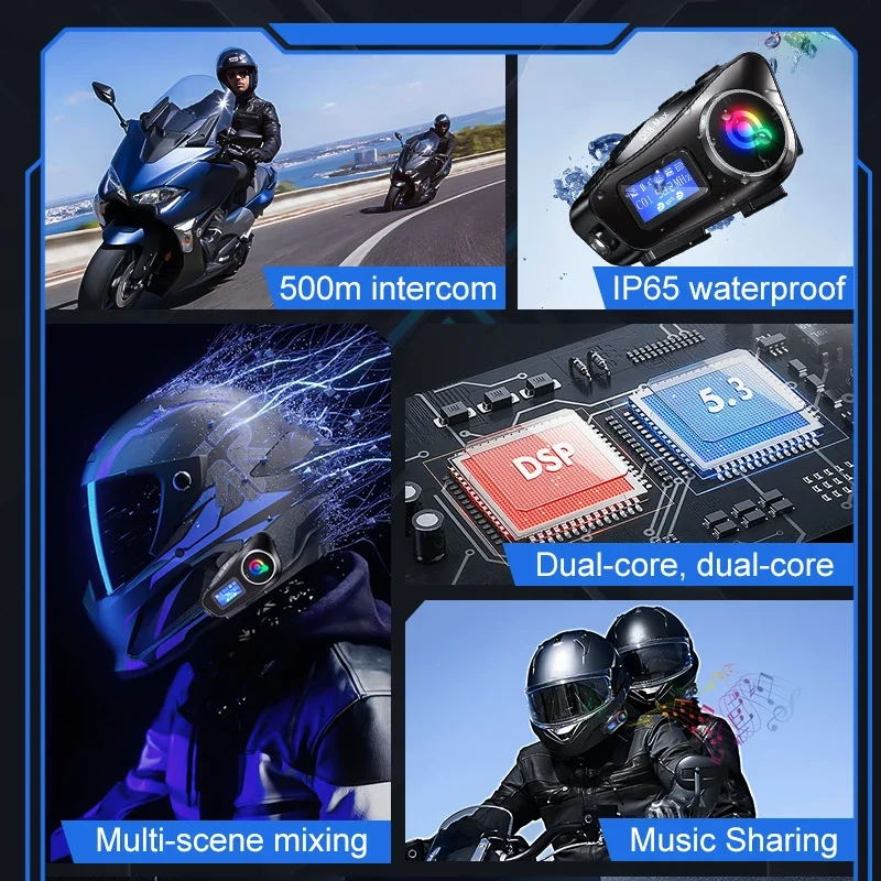 خوذة دراجة نارية إنتركوم شاشة  - مراجعة Universal Motorcycle Helmet Intercom Headset وسعره