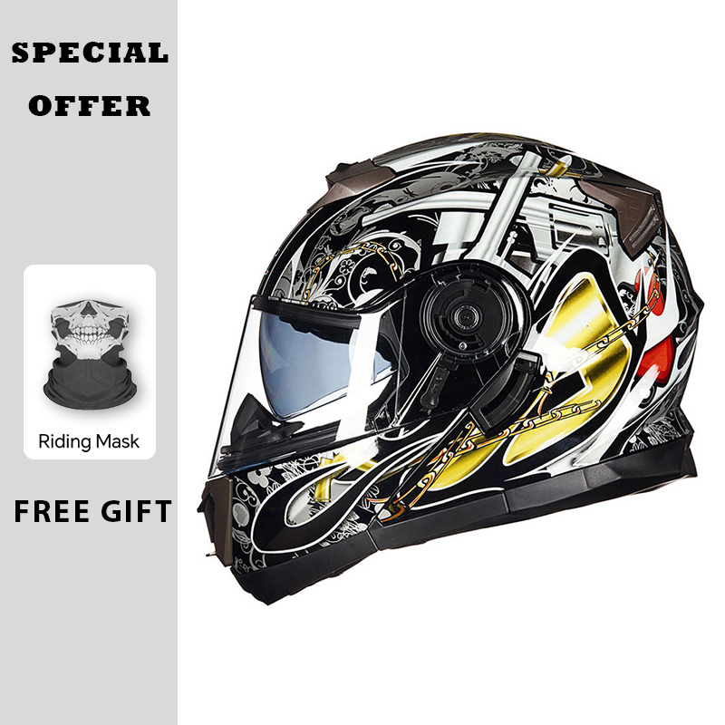 خوذات الدرجات البخارية وحدات ا - مراجعة Modular Flip Up Motorcycle Helmet Dot Approved وسعره