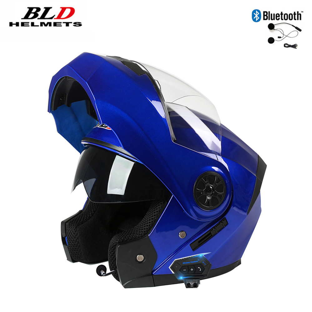 أقنعة مزدوجة خوذة بلوتوث وحدات - مراجعة Full Face Motorcycle Helmet With Bluetooth وسعره