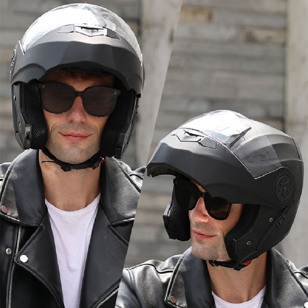 أقنعة مزدوجة خوذة بلوتوث وحدات - مراجعة Full Face Motorcycle Helmet With Bluetooth وسعره