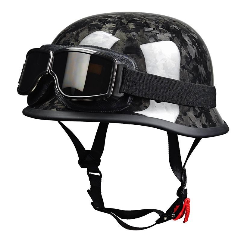 خوذة نصف من ألياف الكربون المز - مراجعة Carbon Fiber Lightweight Motorcycle Helmet وسعره
