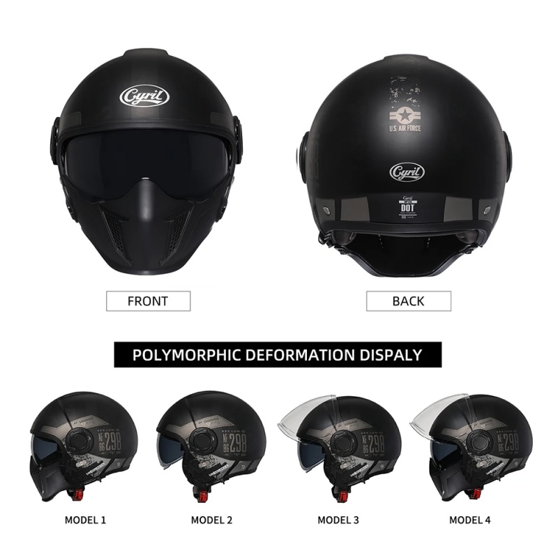 خوذة دراجة نارية موديل OP12A،  - مراجعة Quick Release Buckle Motorcycle Helmet وسعره