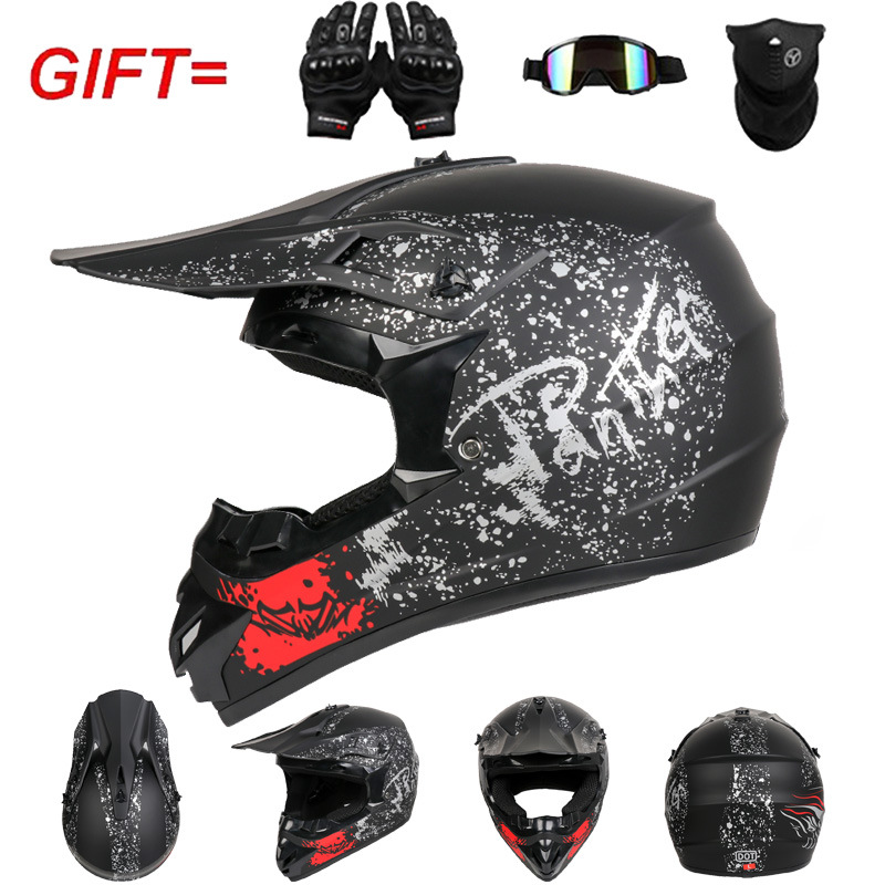 خوذة دراجات نارية للطرق الوعرة - مراجعة Off Road Motocross Helmet Goggles Set وسعره