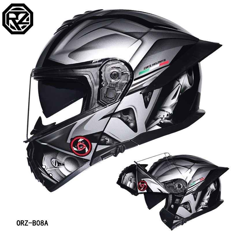 خوذة دراجة نارية من ORZ بواقي  - مراجعة Modular Flip Up Motorcycle Helmet Dot Approved وسعره
