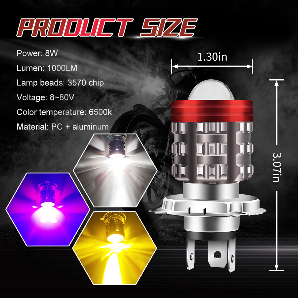مصباح أمامي عالمي ليد للدراجات - مراجعة Universal Motorcycle Led Headlight Projector وسعره
