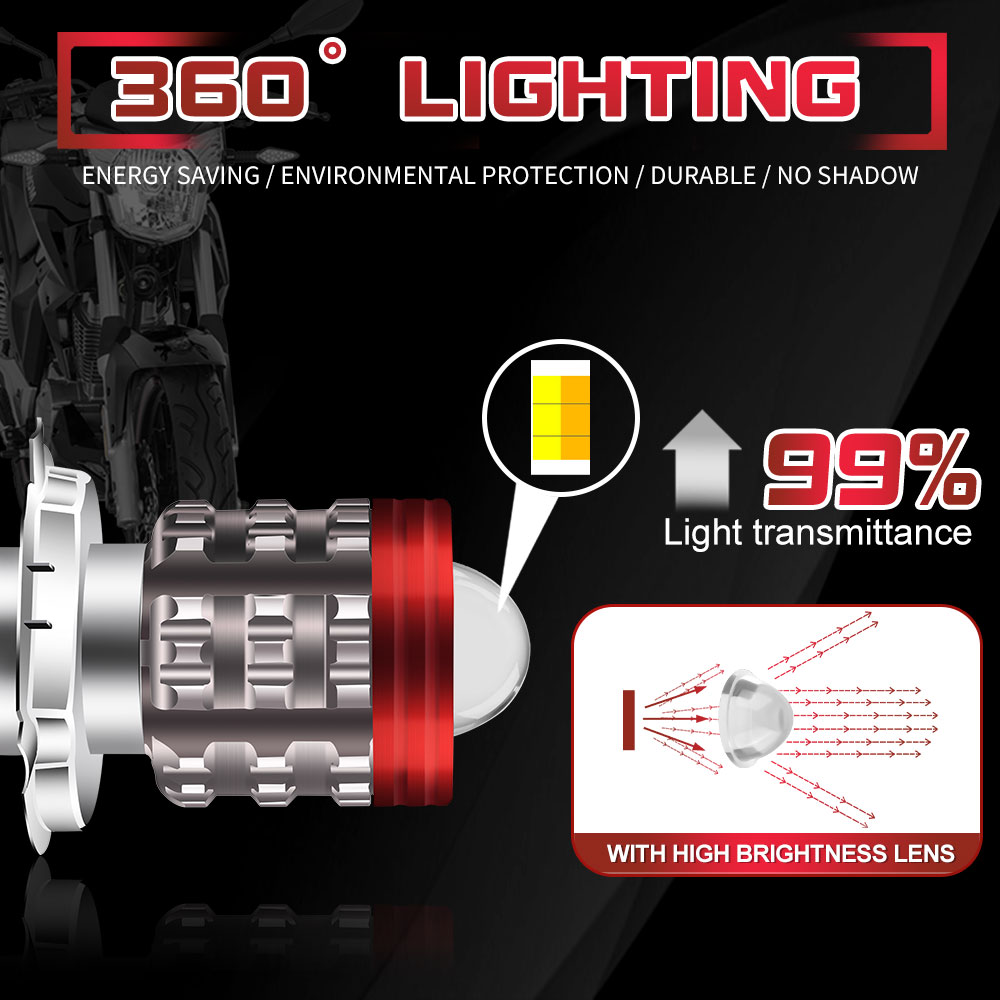 مصباح أمامي عالمي ليد للدراجات - مراجعة Universal Motorcycle Led Headlight Projector وسعره