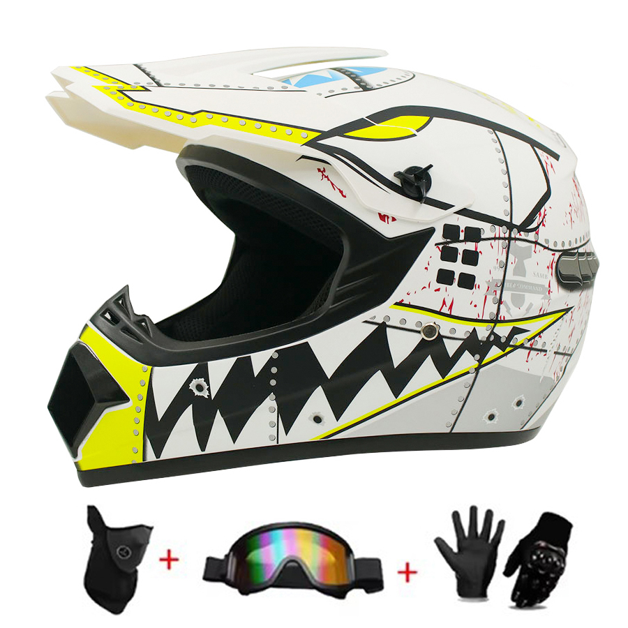مجموعة خوذات موتوكروس والطرق ا - مراجعة Off Road Motocross Helmet Goggles Set وسعره