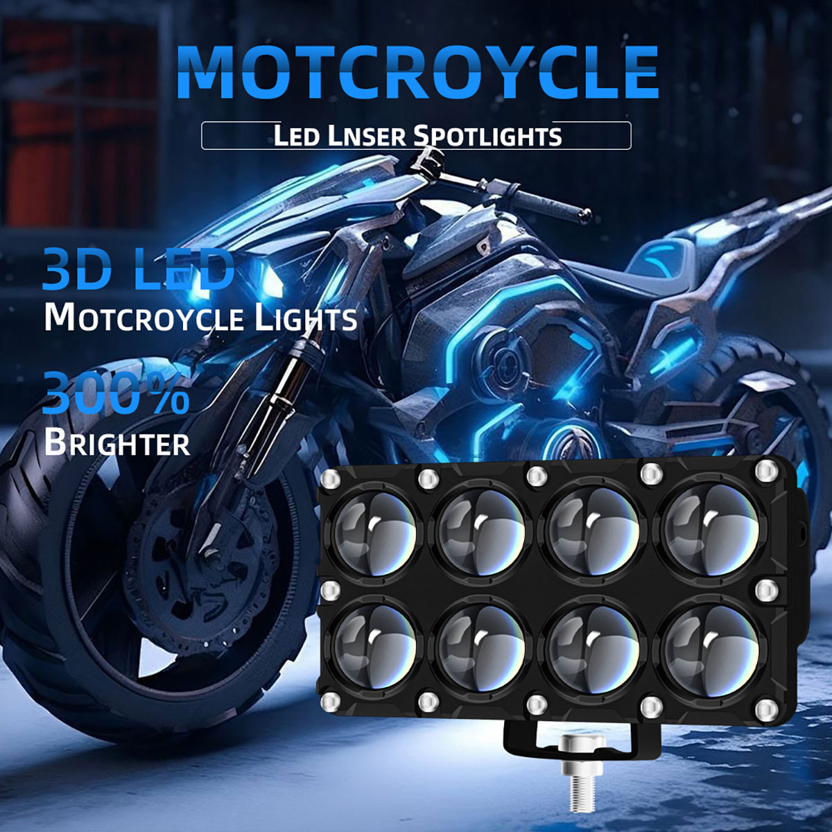 مصباح إضاءة إضافي للدراجات الن - مراجعة Universal Motorcycle Led Headlight Projector وسعره