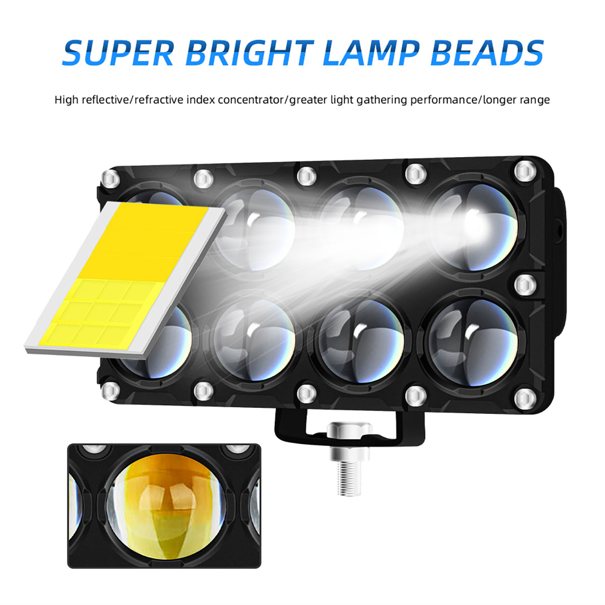 مصباح إضاءة إضافي للدراجات الن - مراجعة Universal Motorcycle Led Headlight Projector وسعره