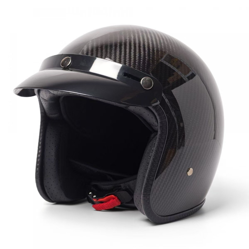 خوذة كلاسيكية من ألياف الكربون - مراجعة Carbon Fiber Lightweight Motorcycle Helmet وسعره