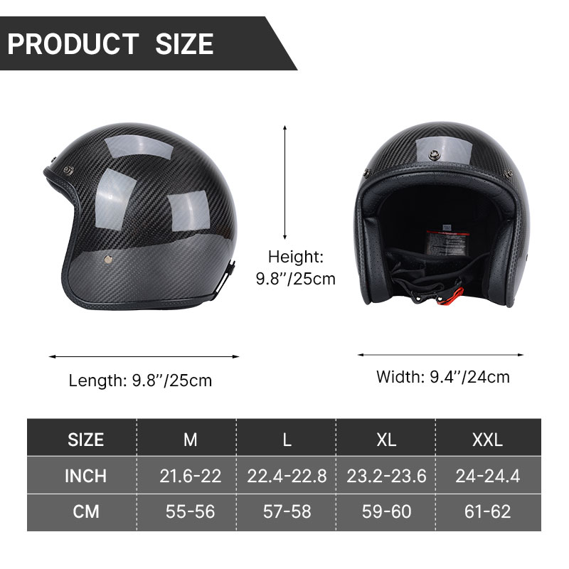 خوذة كلاسيكية من ألياف الكربون - مراجعة Carbon Fiber Lightweight Motorcycle Helmet وسعره