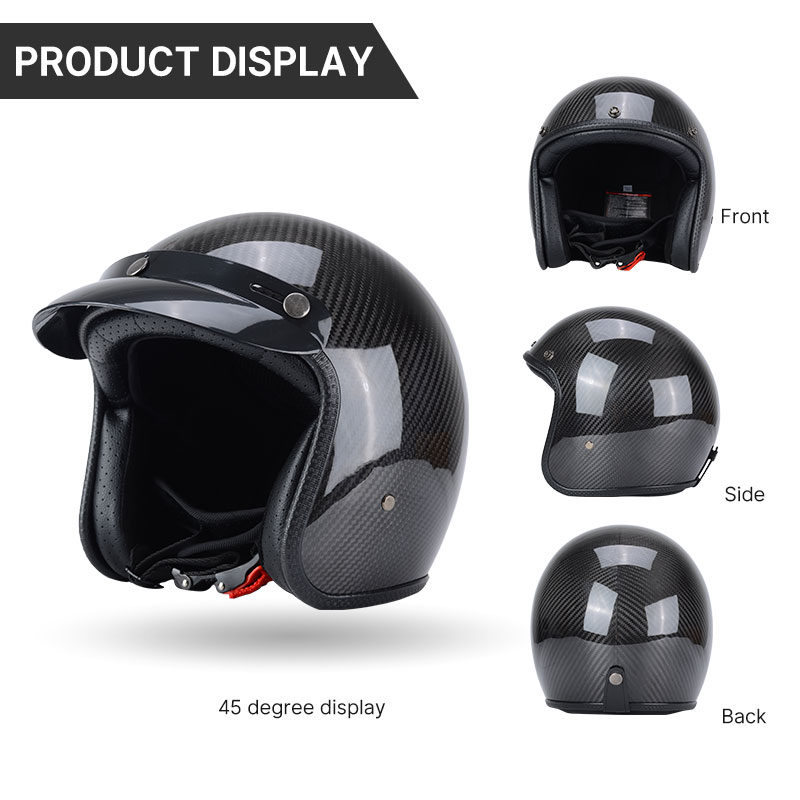 خوذة كلاسيكية من ألياف الكربون - مراجعة Carbon Fiber Lightweight Motorcycle Helmet وسعره