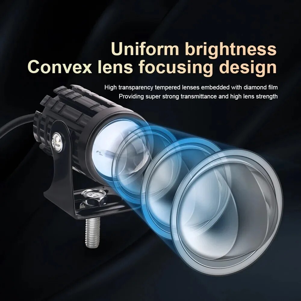 مصباح أمامي LED عالمي للدراجات - مراجعة Universal Motorcycle Led Headlight Projector وسعره