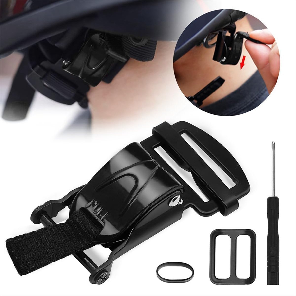 طقم استبدال مشبك سريع التحرير  - مراجعة Quick Release Buckle Motorcycle Helmet وسعره
