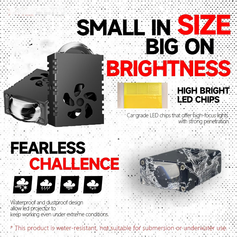 1 قطعة/2 قطعة مصباح قيادة LED  - مراجعة Universal Motorcycle Led Headlight Projector وسعره