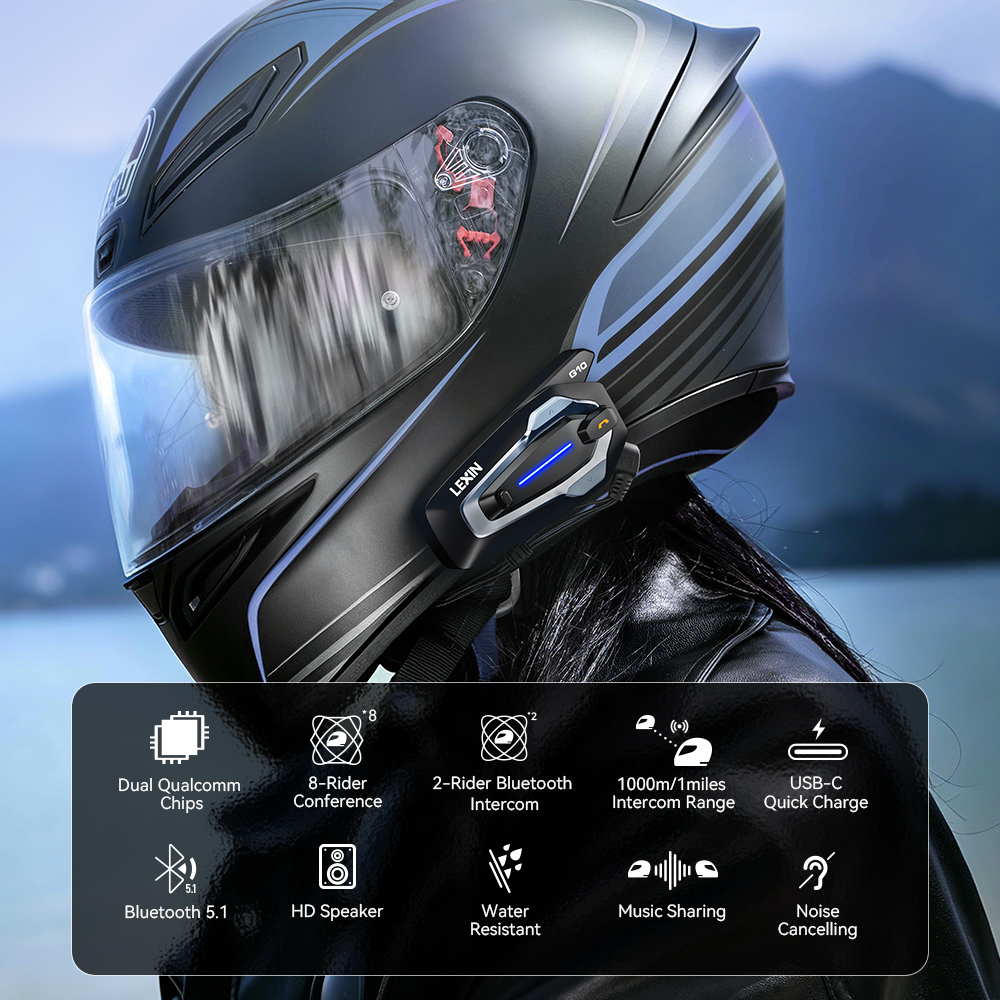 نظام الاتصال الداخلي للدراجات  - مراجعة Universal Motorcycle Helmet Intercom Headset وسعره