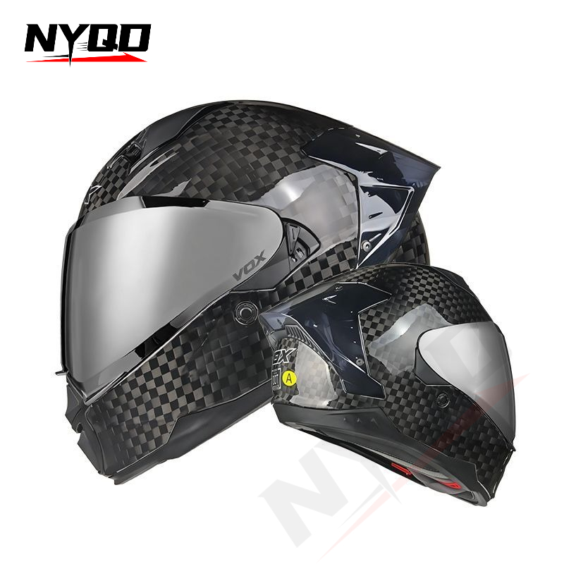 خوذة دراجة نارية كاملة الوجه م - مراجعة Dual Visor Motorcycle Racing Helmet وسعره