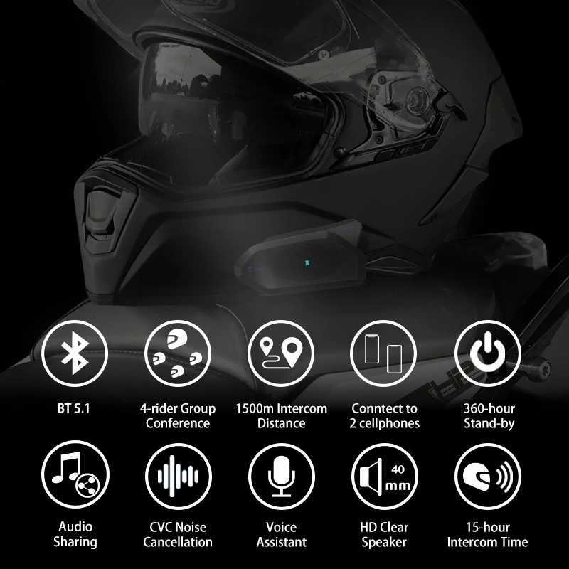 خوذة الاتصال الداخلي GOCOM4 مز - مراجعة Universal Motorcycle Helmet Intercom Headset وسعره