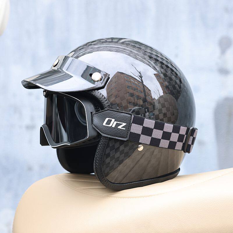 خوذة دراجة نارية كلاسيكية من أ - مراجعة Carbon Fiber Lightweight Motorcycle Helmet وسعره