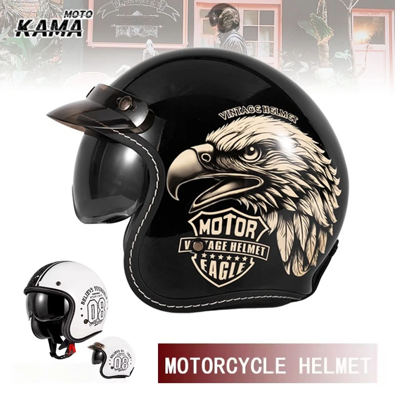 خوذة دراجة نارية مفتوحة الوجه  - مراجعة Vintage Open Face Retro Helmet وسعره