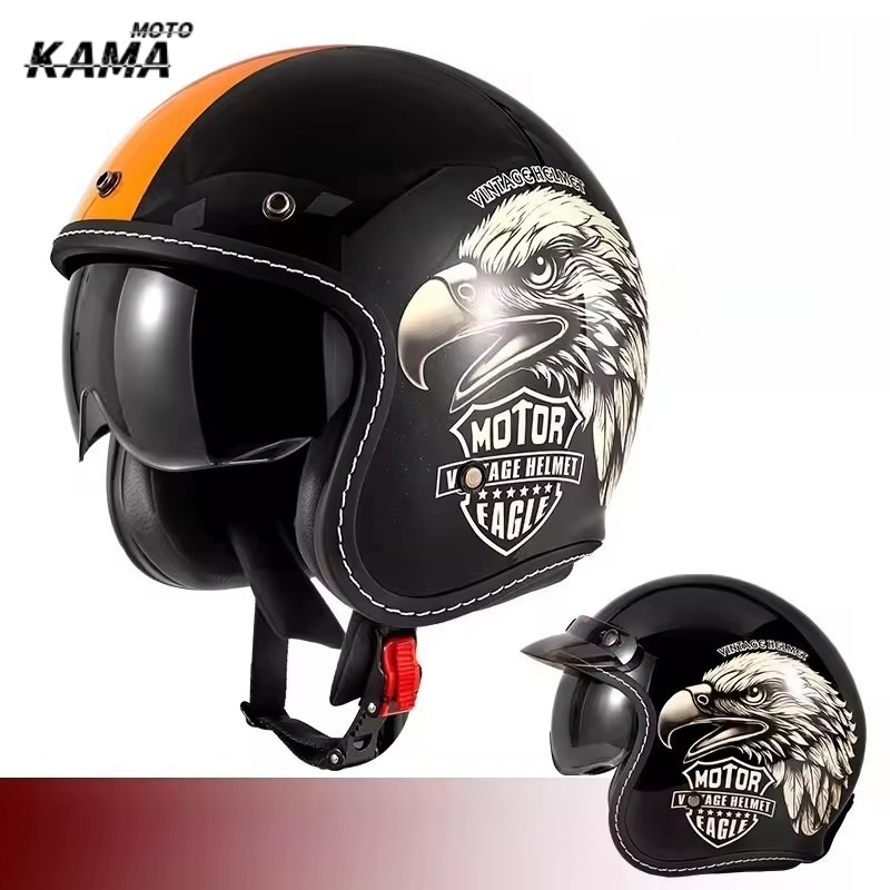 خوذة دراجة نارية مفتوحة الوجه  - مراجعة Vintage Open Face Retro Helmet وسعره
