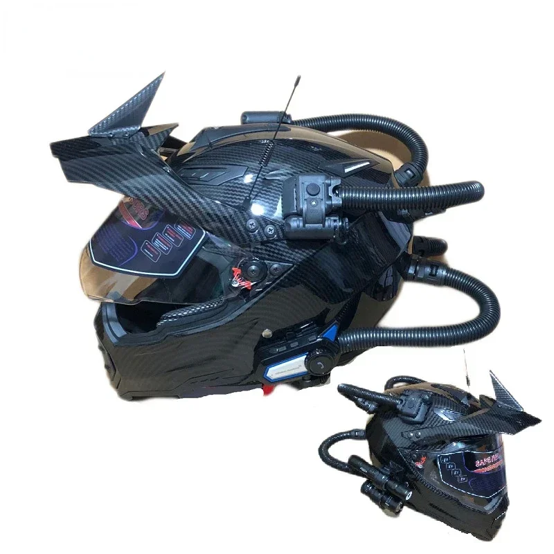 خوذة الرجعية دراجة نارية على ا - مراجعة Full Face Motorcycle Helmet With Bluetooth وسعره